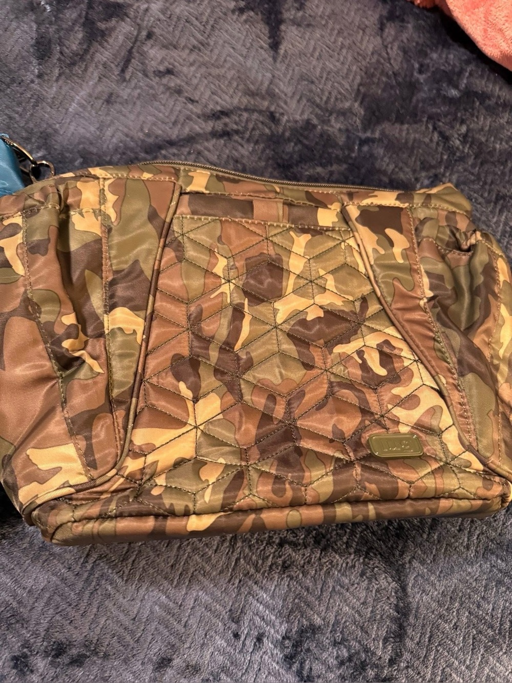 Lug Camo Green Mini Shuffle Quilted Crossbody Bag